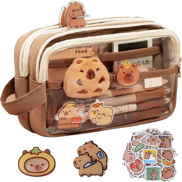 Amazon.com: QUROXO Capybara Pencil Case, 5 Compartments Large